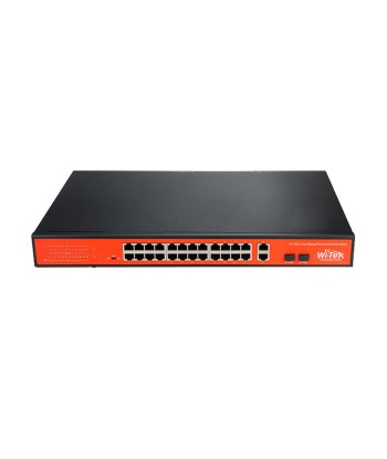 Commutateur PoE longue portée 24FE + 1G + 1 ports SFP combinés 250M avec 24 ports PoE paiement sécurisé