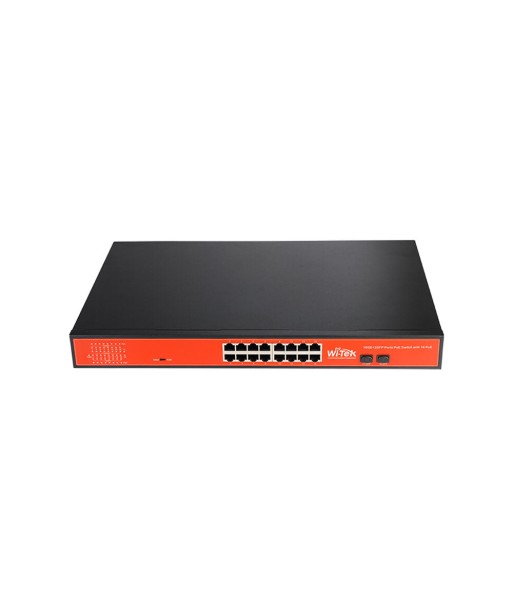 Liaison montante 16GE+2SFP Commutateur PoE Full Giga 802 3a/at avec 16 ports PoE soldes