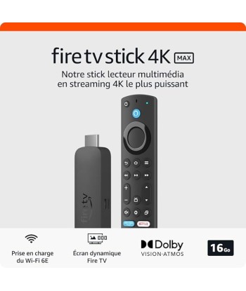 Amazon Fire TV Stick 4K Max | Appareil de streaming avec fonctionnalité Écran dynamique et prenant en charge le Wi-Fi 6E s'inspire de l'anatomie humaine