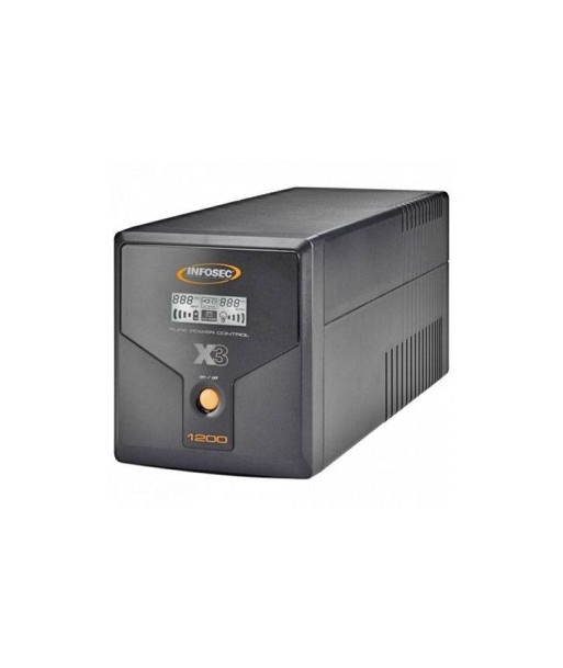 Infosec X3 EX LCD USB 1200 alimentation d'Ã©nergie non interruptible InteractivitÃ© de ligne 1,2 kVA 4 sortie(s) CA une grave pollution 