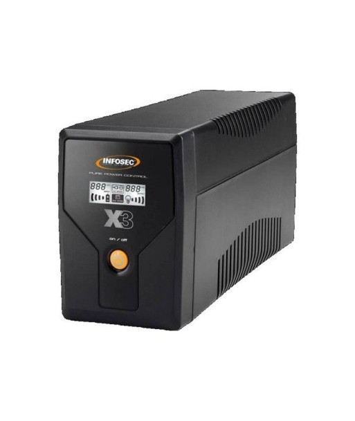 Infosec X3 EX LCD USB 1000 alimentation d'Ã©nergie non interruptible InteractivitÃ© de ligne 1 kVA 2 sortie(s) CA outlet