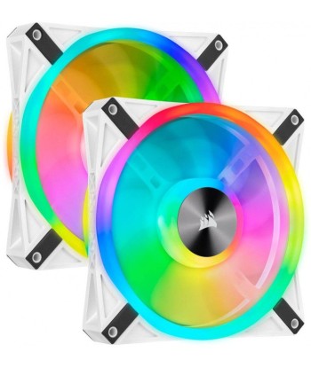 CORSAIR ICUE QL140 RGB Blanc 120mm Pack de 2 livraison gratuite