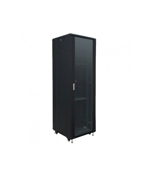 ARMOIRE RACK 42U 60X60 DÉMONTÉE AVEC PORTE EN VERRE ET PORTE ARRIÈRE EN MÉTAL soldes